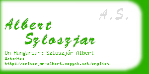 albert szloszjar business card